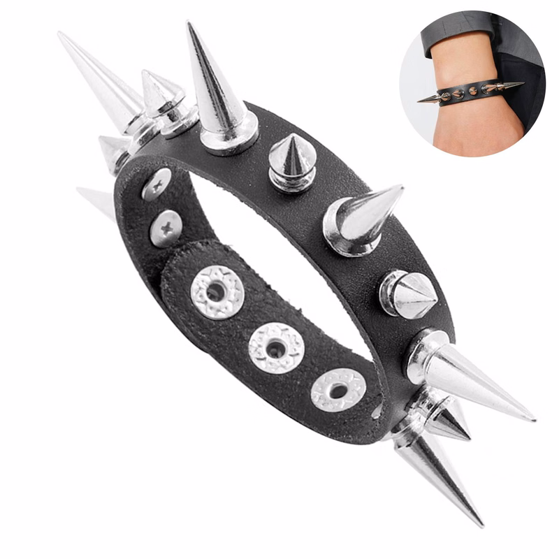 PU Punk style rivet spike bracelet