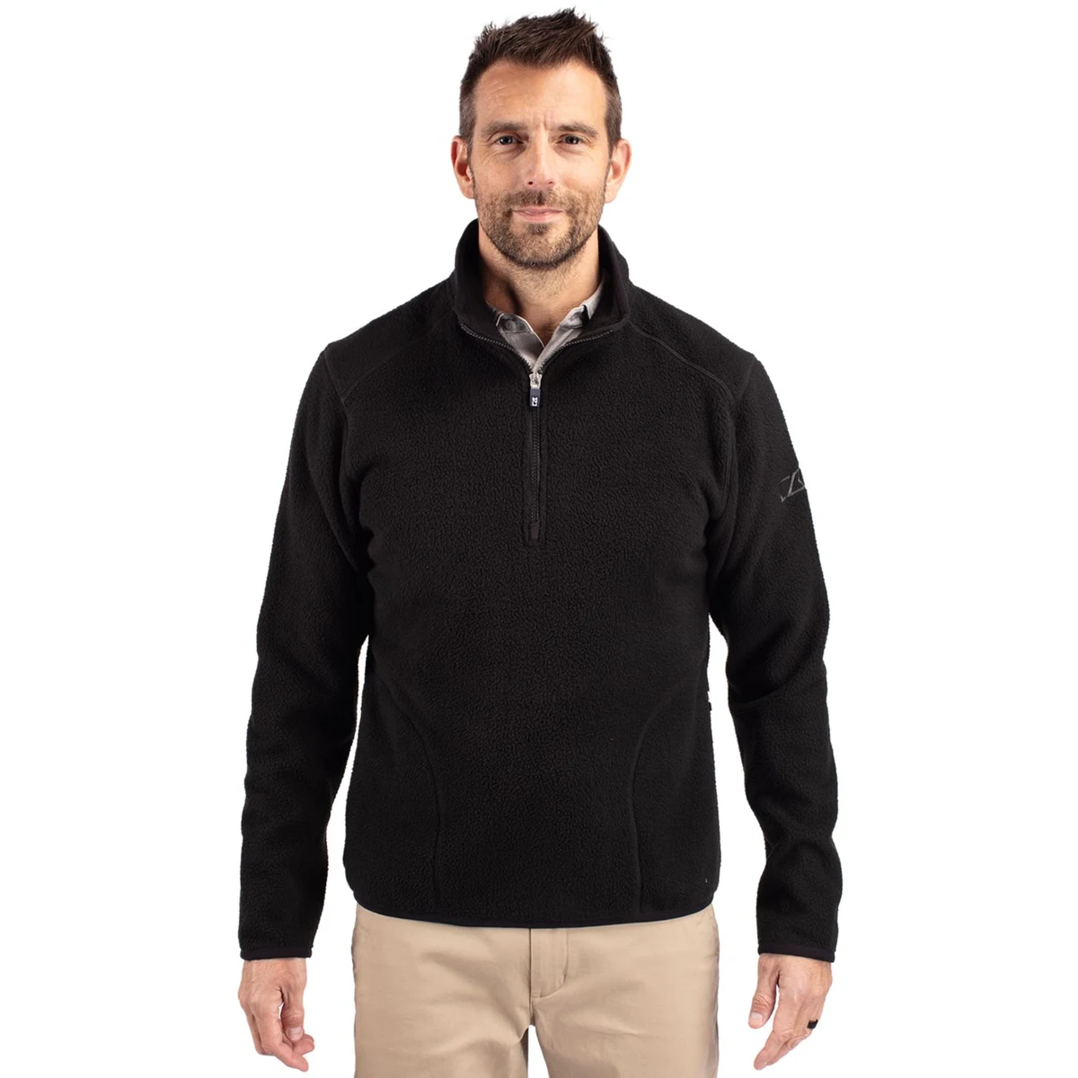 Cutter & Buck Cascade Eco Sherpa Fleece Mens Big & Tall Quarter Zip Jacket Big & Tall 1