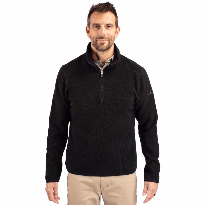 Cutter & Buck Cascade Eco Sherpa Fleece Mens Big & Tall Quarter Zip Jacket Big & Tall