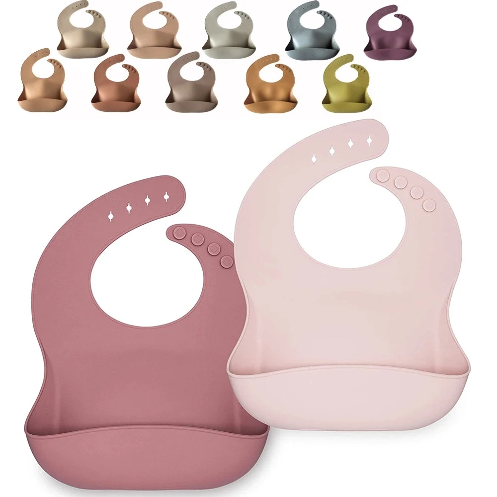 Silicone Waterproof Baby Bibs with Pocket 1