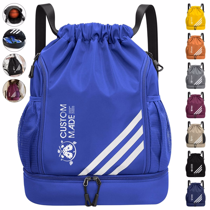 Drawstring Bag With An Independent Shoe Compartment