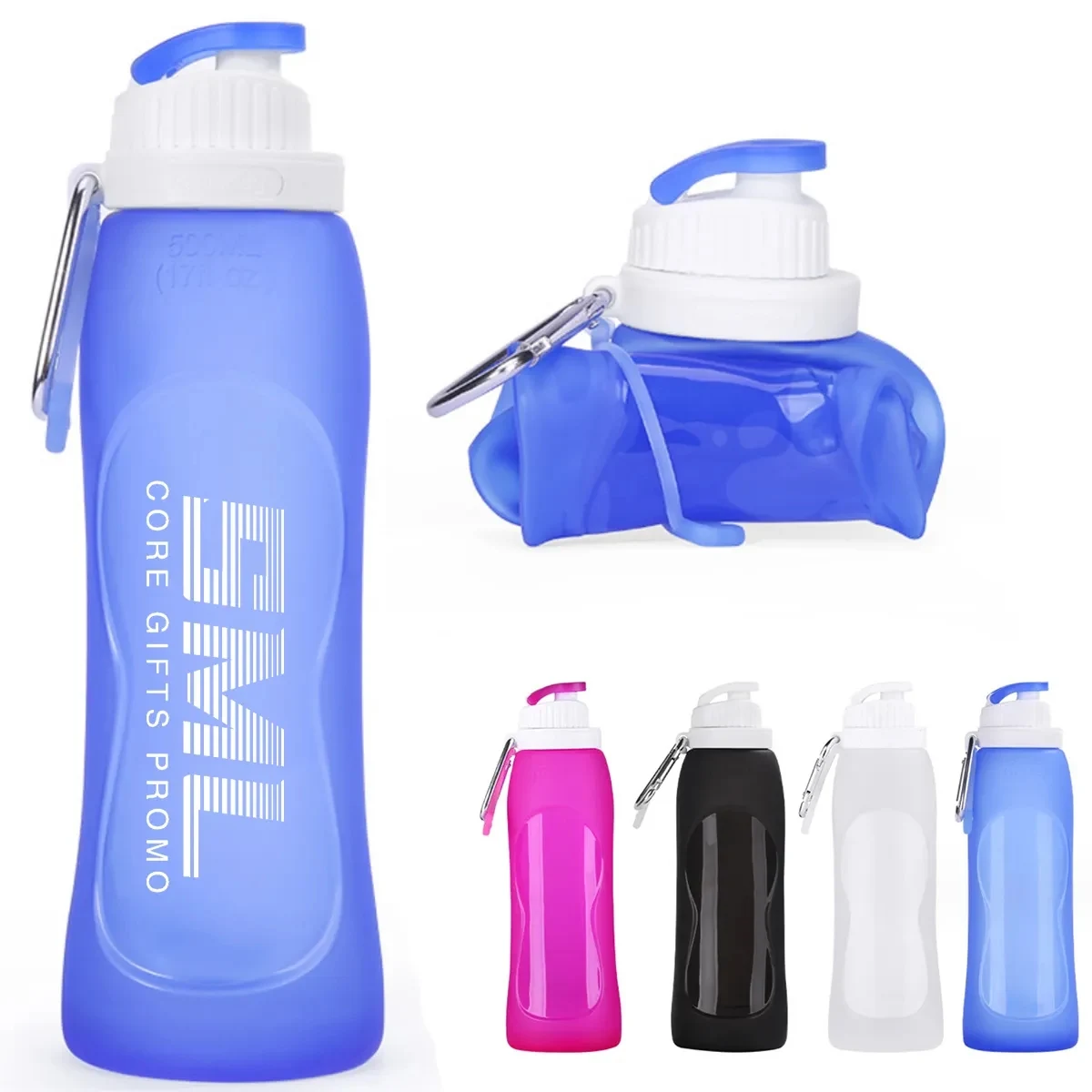 17oz Portable Collapsible Silicone Travel Sport Water Bottle 1