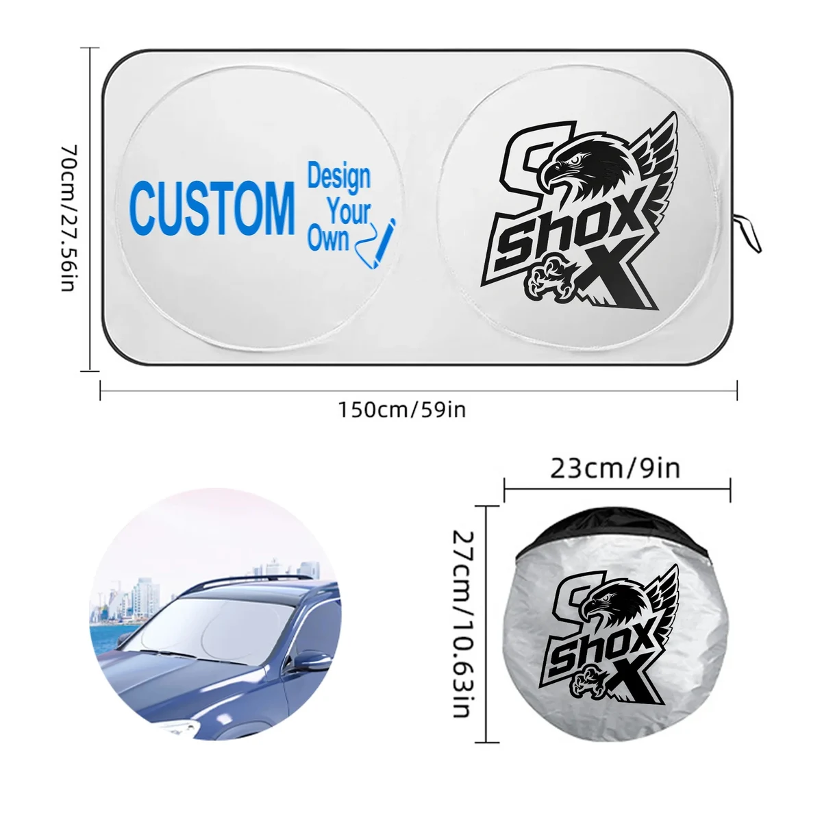 MOQ 5 The Car Shade - UPF-50 UV Windshield Sunshade 1