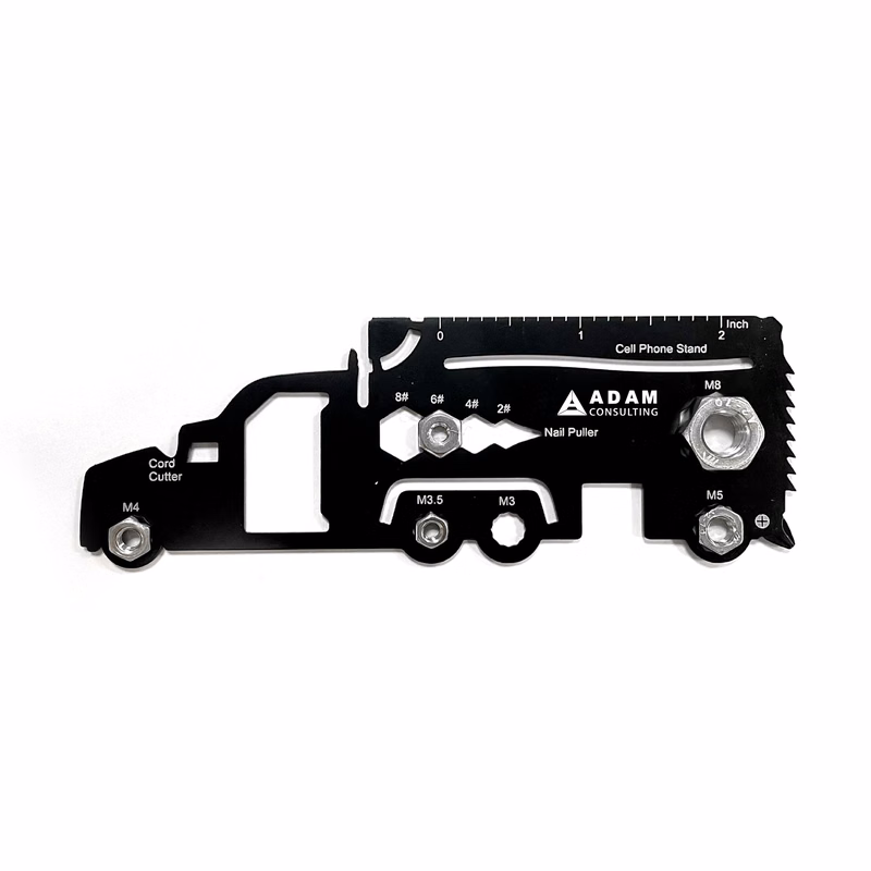 GearCard 21-in-1 Truck-Shaped Multi-Tool Card – Stainless Steel Wallet EDC Gadget