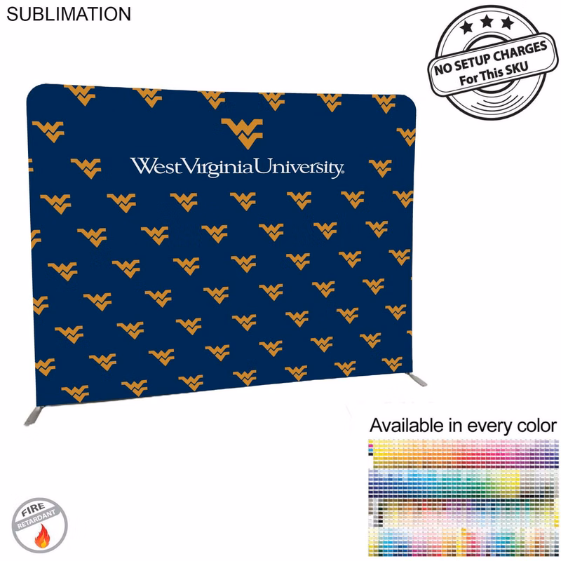 School University 8'W x 8'H EuroFit Tension Fabric Straight Wall Display Kit, Double Sided Graphics