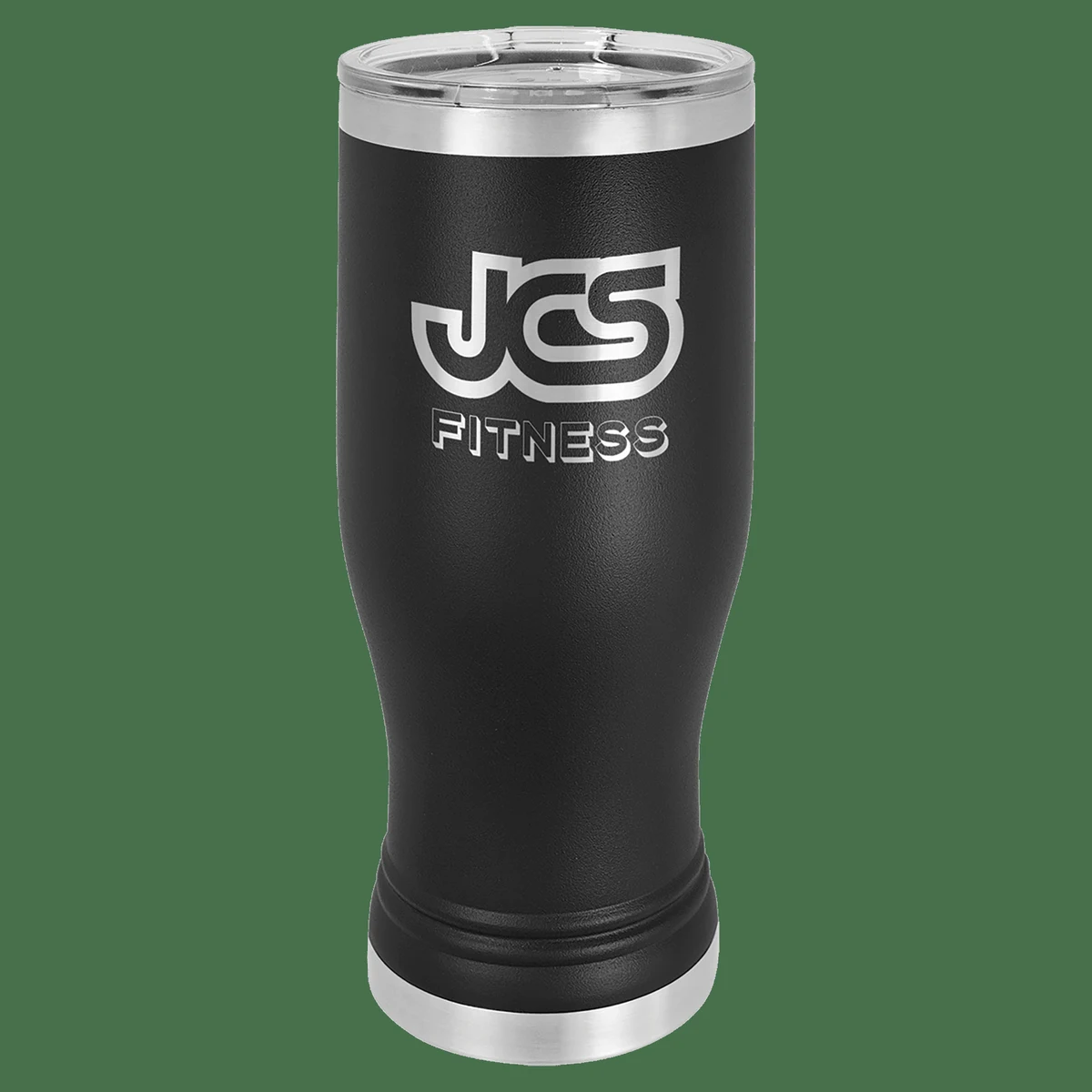 20 oz. Black Laser Engraved Polar Camel Pilsner Tumbler w/Clear Lid 1