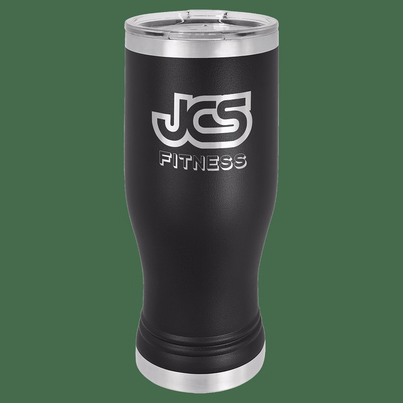20 oz. Black Laser Engraved Polar Camel Pilsner Tumbler w/Clear Lid
