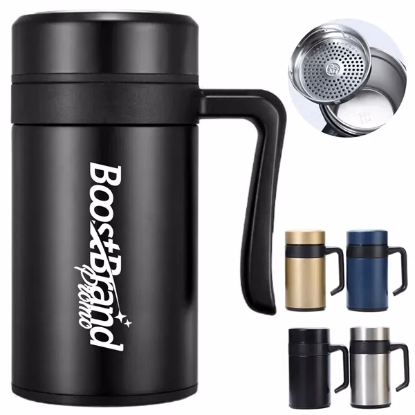 Custom Insulated Stainless Steel Travel Mug with Handle — Professional Beverage Companion