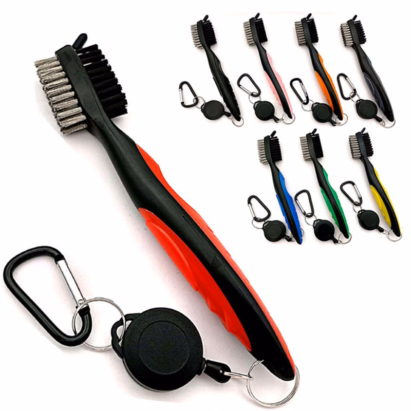 Retractable Golf Club Brush Groove Cleaner