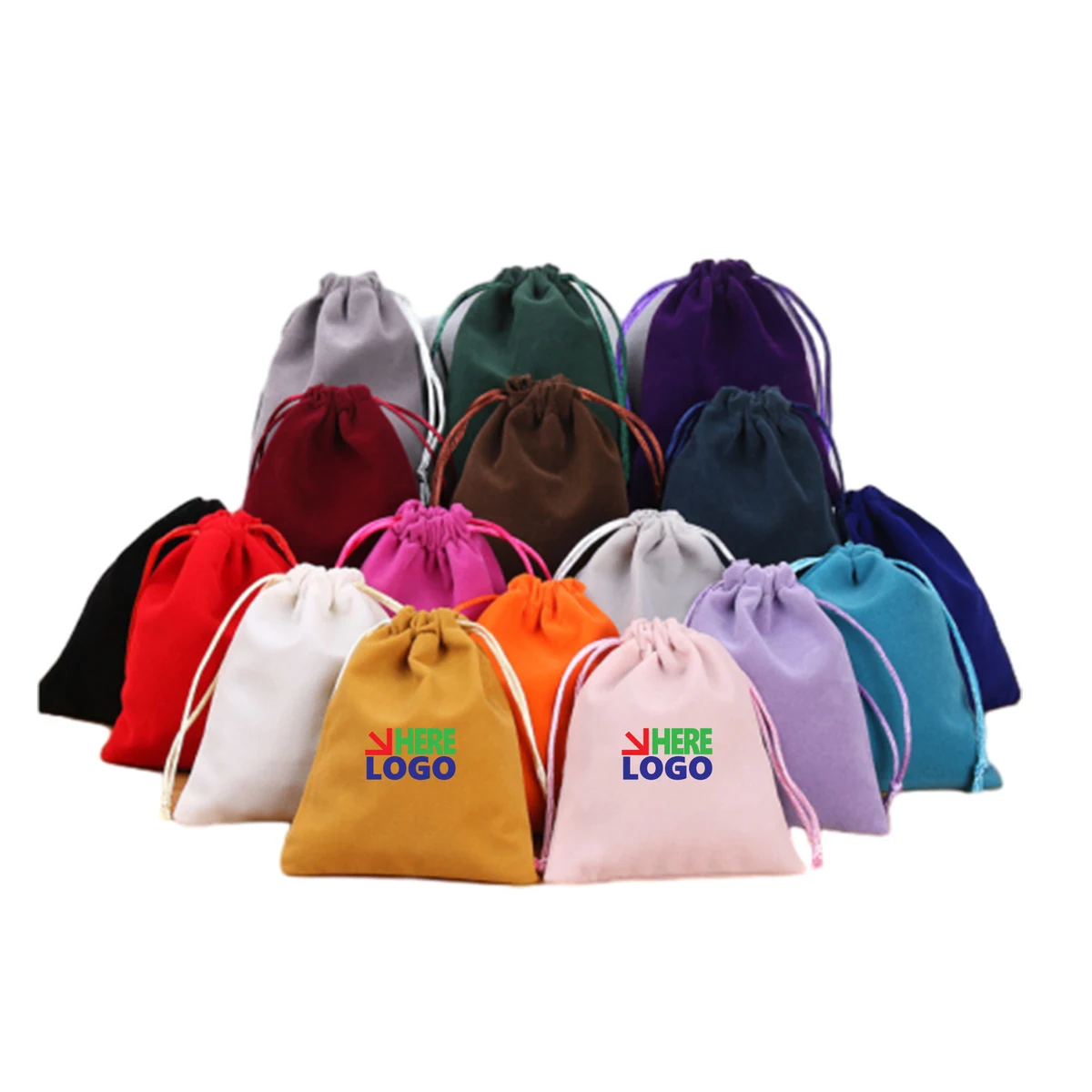 Customizable Multi-Color Drawstring Plush Cloth Bag 1