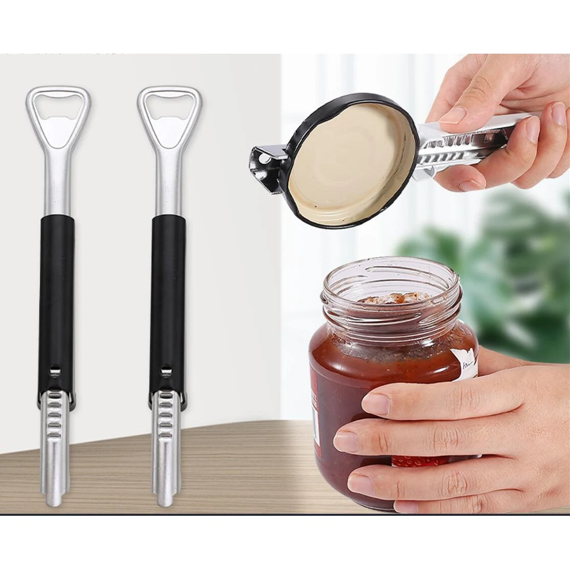 3-in-1 Adjustable Stainless Steel Jar, Bottle, Can Opener 1