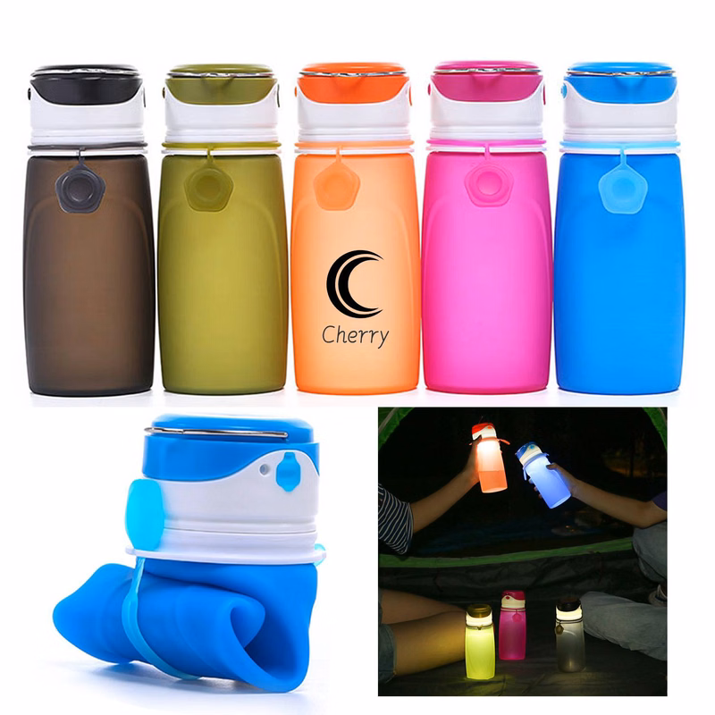 Led Foldable Silicone Water Bottle