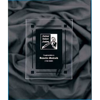 8" x 10" Solid Black Acrylic Clear-Plaq Award