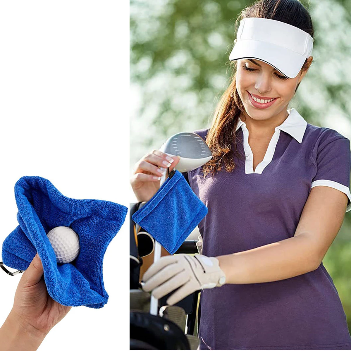 Microfiber Golf Towel With Clip 6"w x 6"h 1