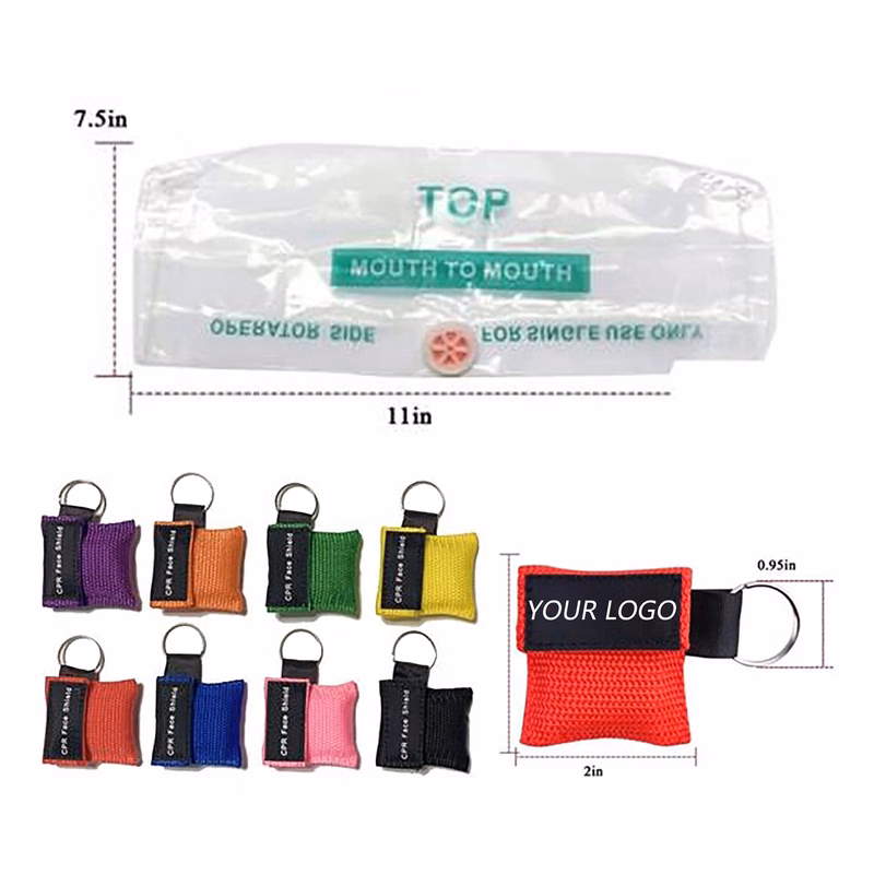 CPR Face Mask Keychain MOQ 100PCS