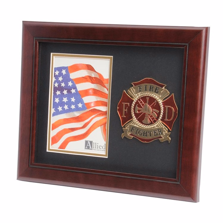 Firefighter Medallion 4-Inch by 6-Inch Portrait Picture Frame