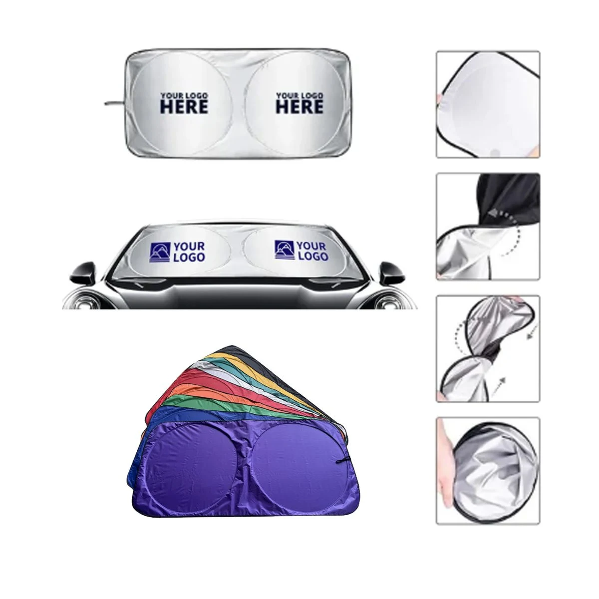 Customizable Car Front Windshield Sunshade Foldable Cover 1