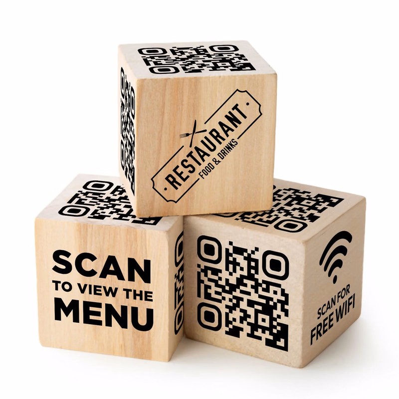 QR Code Wood Cube