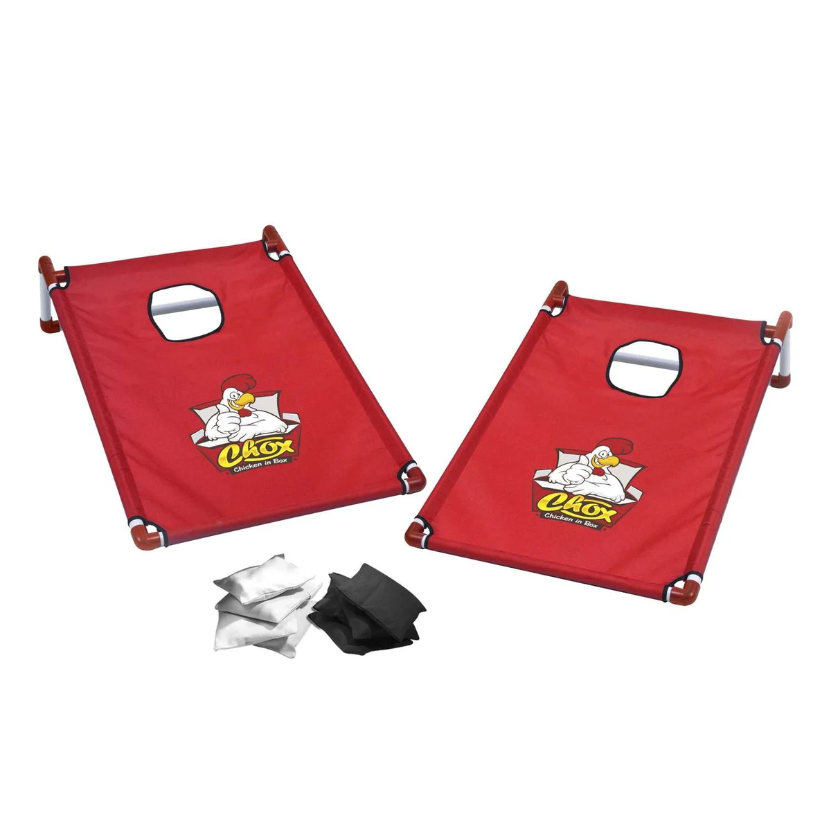 Portable Cornhole, 4 Black & White Bean Bags 1