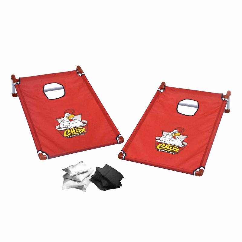 Portable Cornhole, 4 Black & White Bean Bags