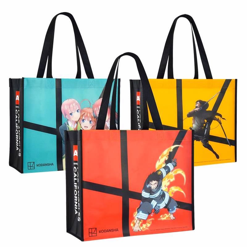 Custom Full-Color Laminated Non-Woven Trade show Tote Bag 14"x12"x6"