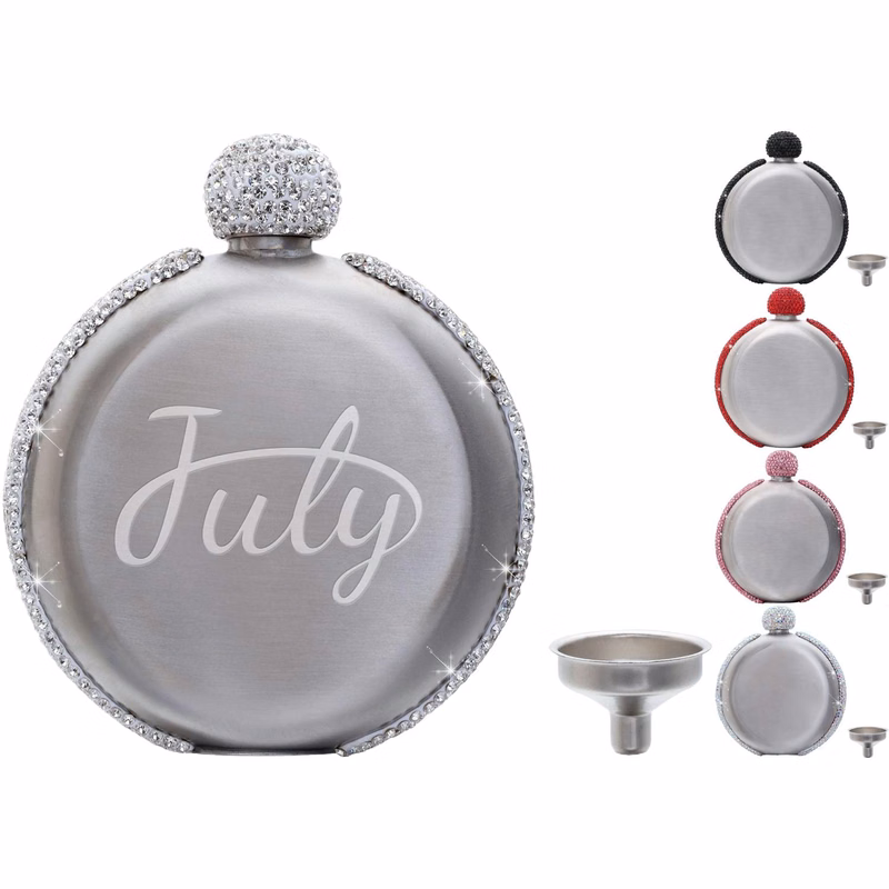 5oz Rhinestone Stainless Steel Flask w/Funnel