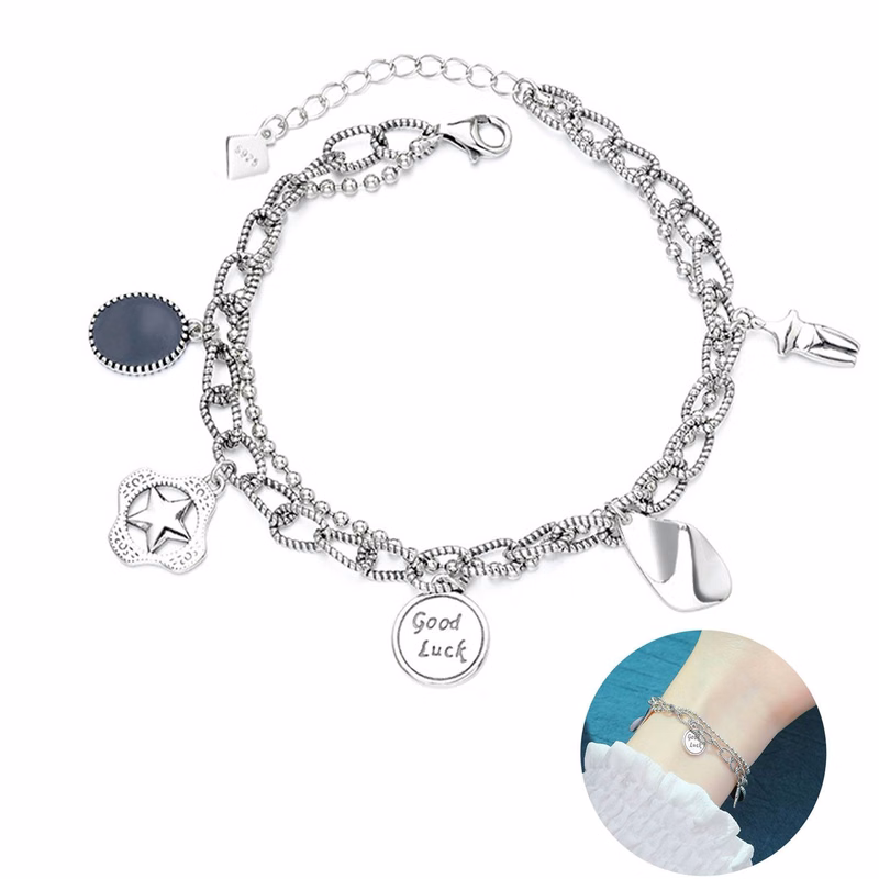 Silver Personality fashion multi-layer lucky bracelet