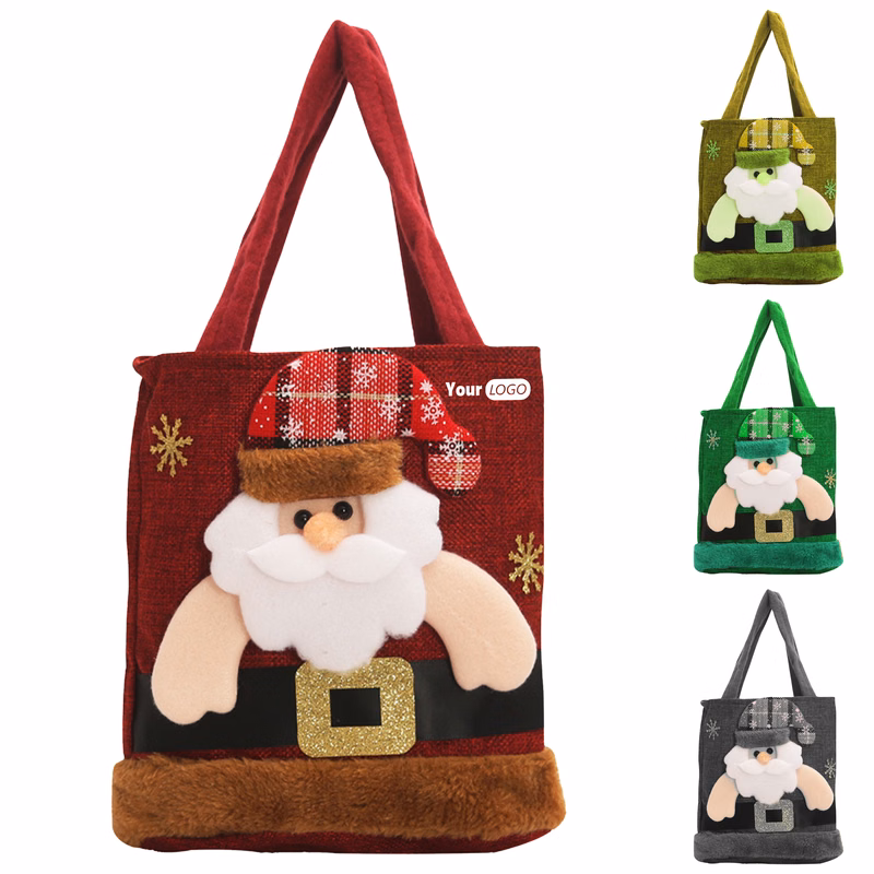 Jute Festive Santa Gift Bag With Handle