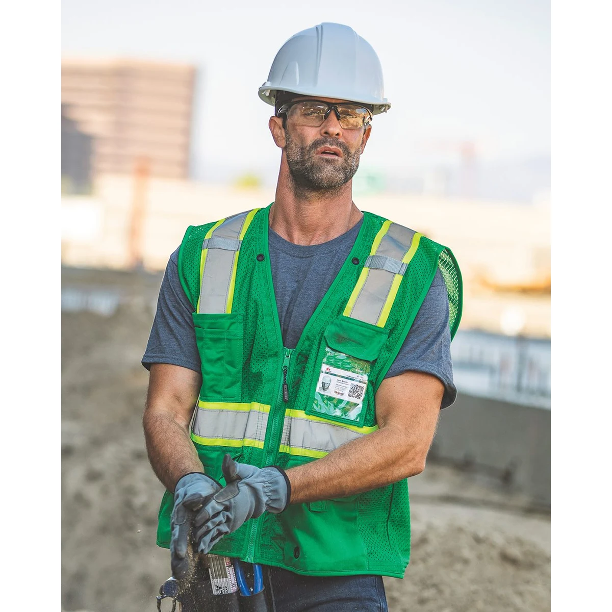 Unisex EV Series® Enhanced Visibility Multi-Pocket Mesh Vest - B100-111 1