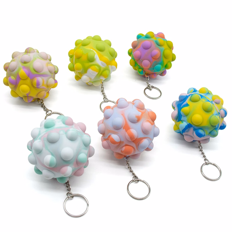 Push Bubble Squeeze Ball Toy Key Chain
