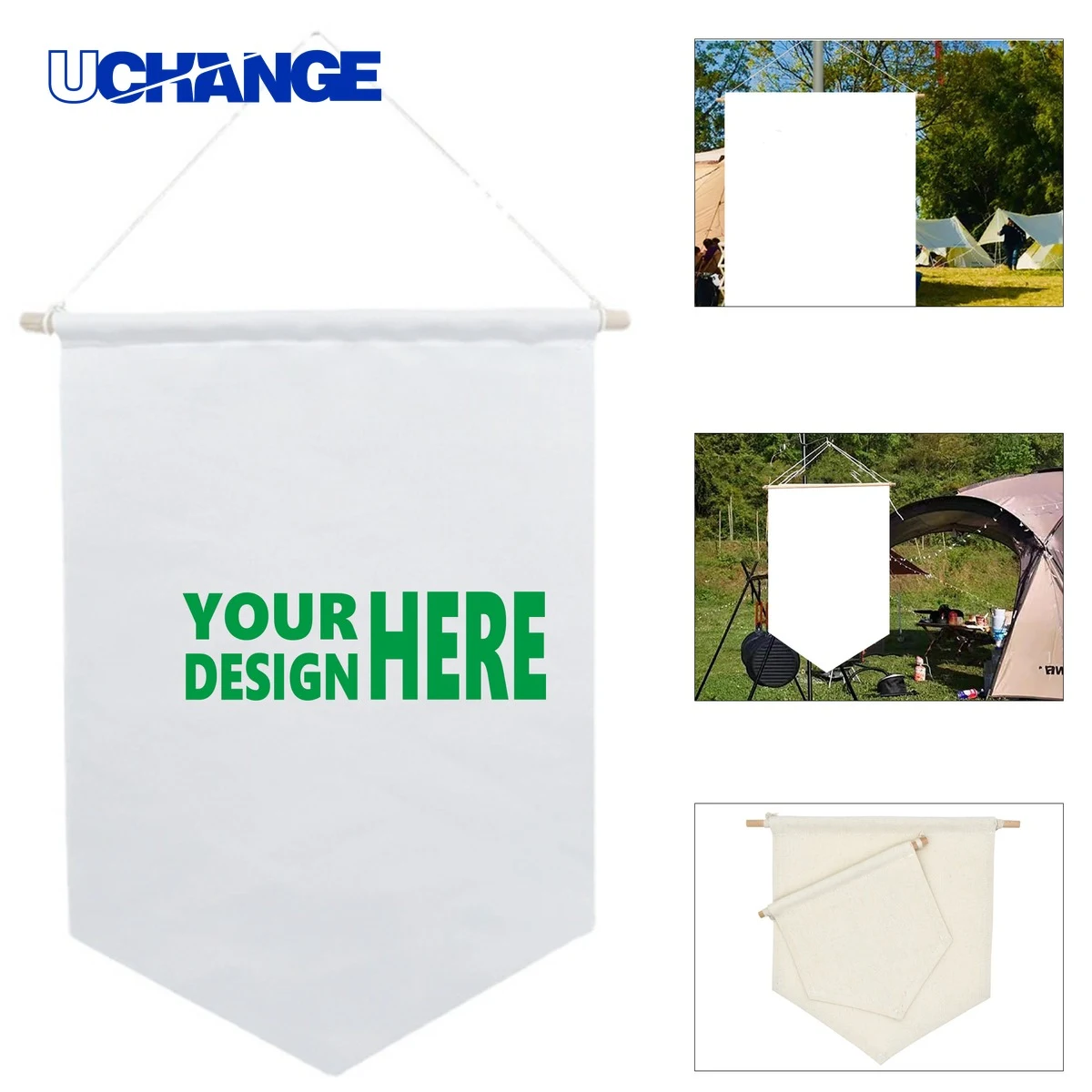 White Canvas Flag Banner Display 1