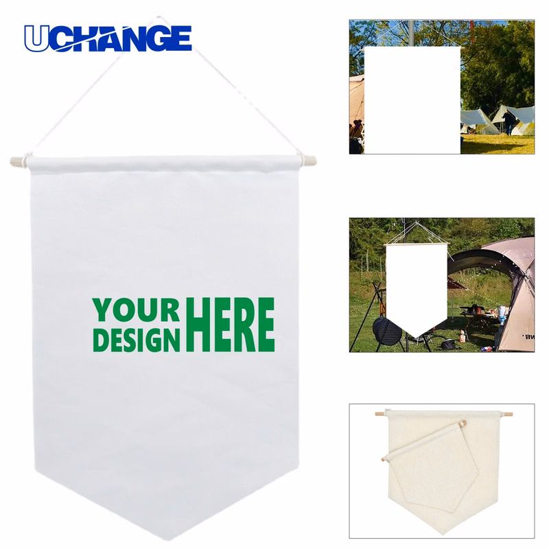 White Canvas Flag Banner Display