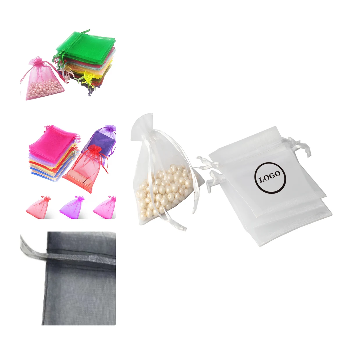 MOQ 50 Drawstring Organza Gift Bags 1