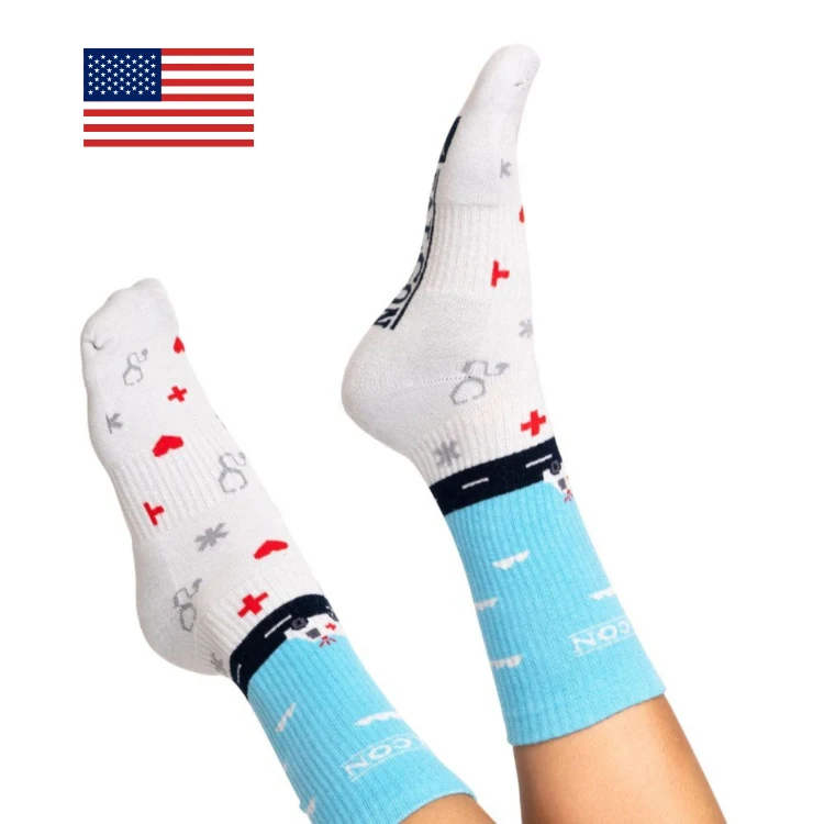 Custom Knit Cotton Crew Athletic, Performance, and Sports Socks, custom athletic wear with logo imprint 1