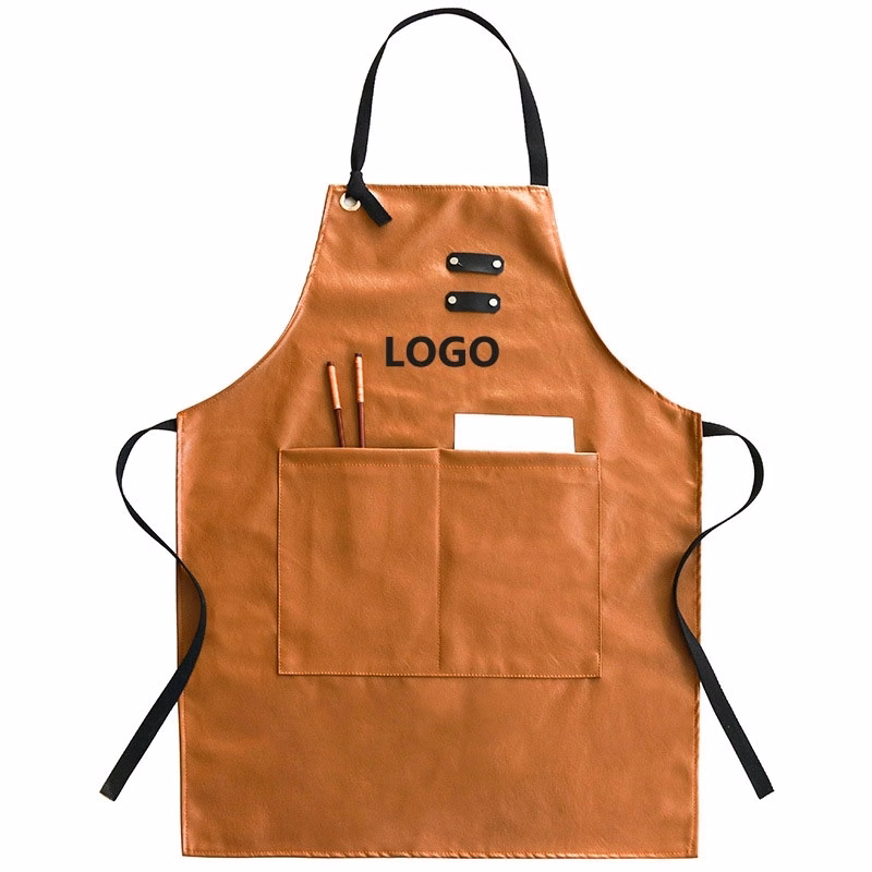 Custom PU Kitchen Apron with Large Pockets