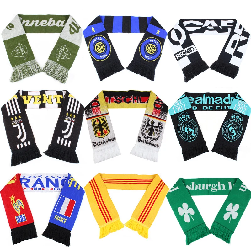 Custom Knitted Stadium Sport Scarf With Fringe 1