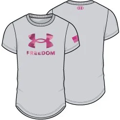 UA Freedom Printed Logo Girls' T-Shirt, custom youth shirt with logo imprint 1