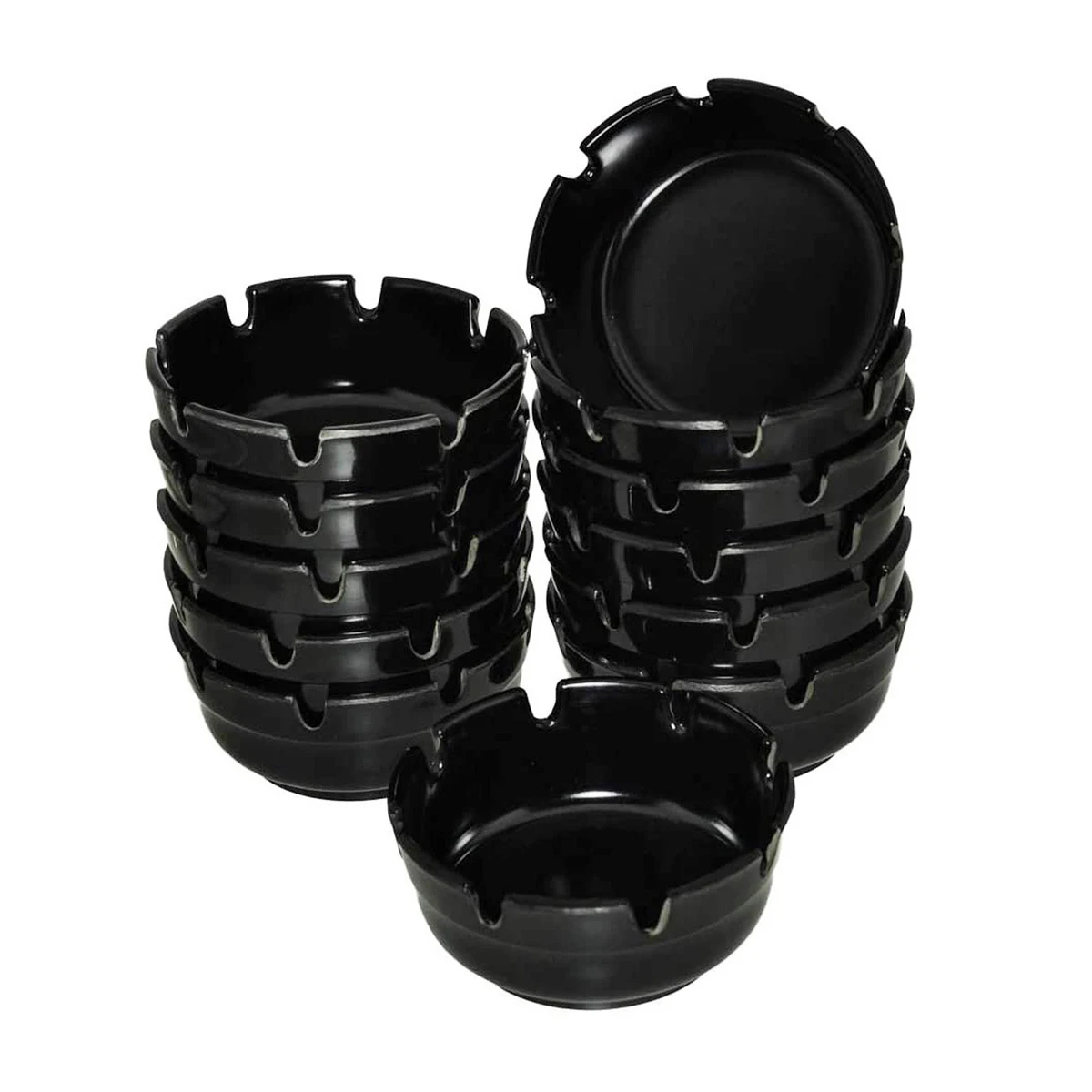 Black Round Budget Phenolic Ashtray 1