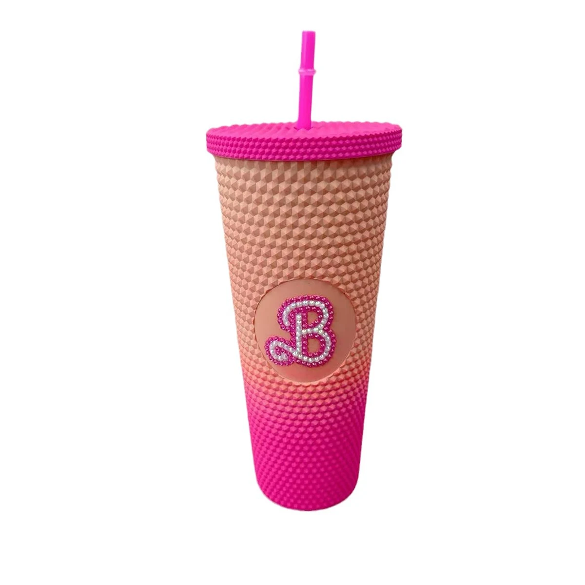 Pink Coffee Tumbler with Straw 1