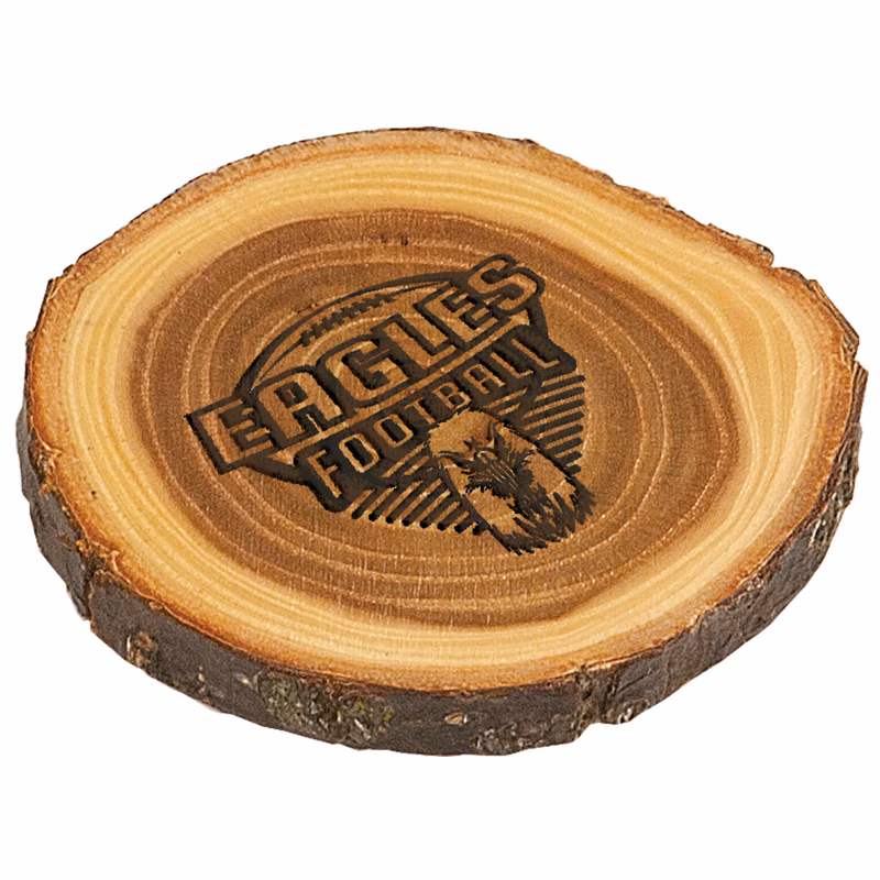 4" Old West Log Elmwood Coaster
