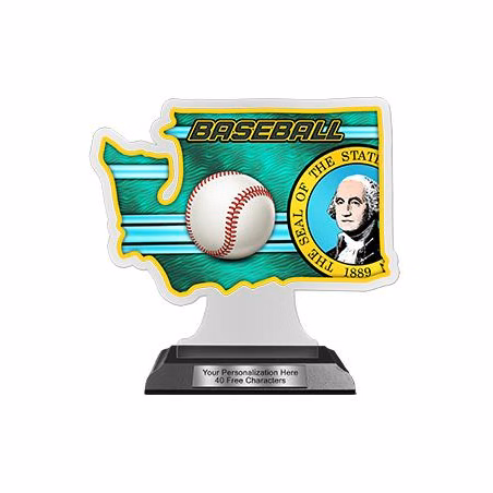 State Acrylic Trophy: 6" Washington Shape (Event t