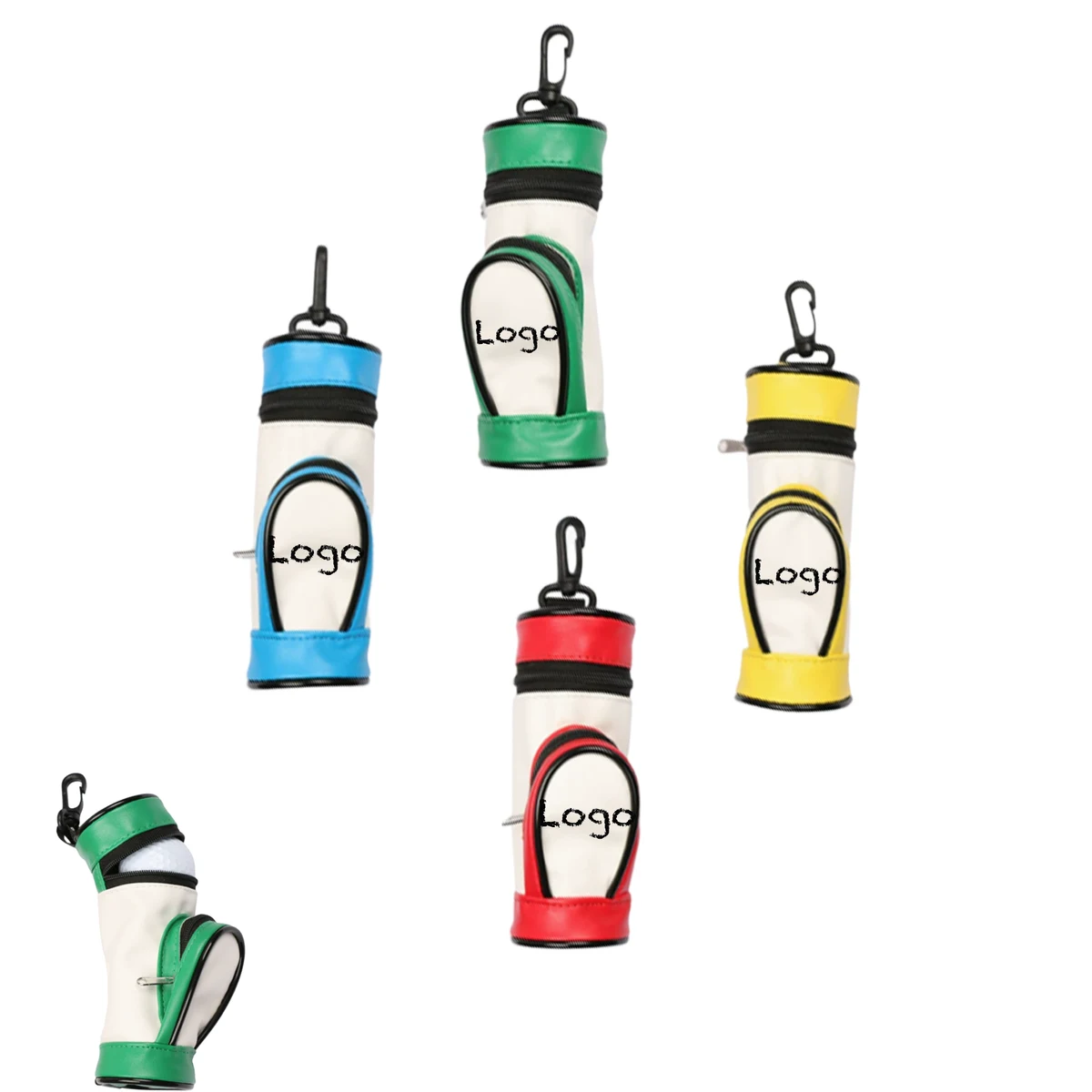 Golf Bag With A Clip And Storage Slots For Three Balls Tees 1