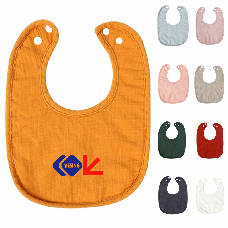 Soft Cotton Gauze Baby Bibs, Waterproof and Absorbent