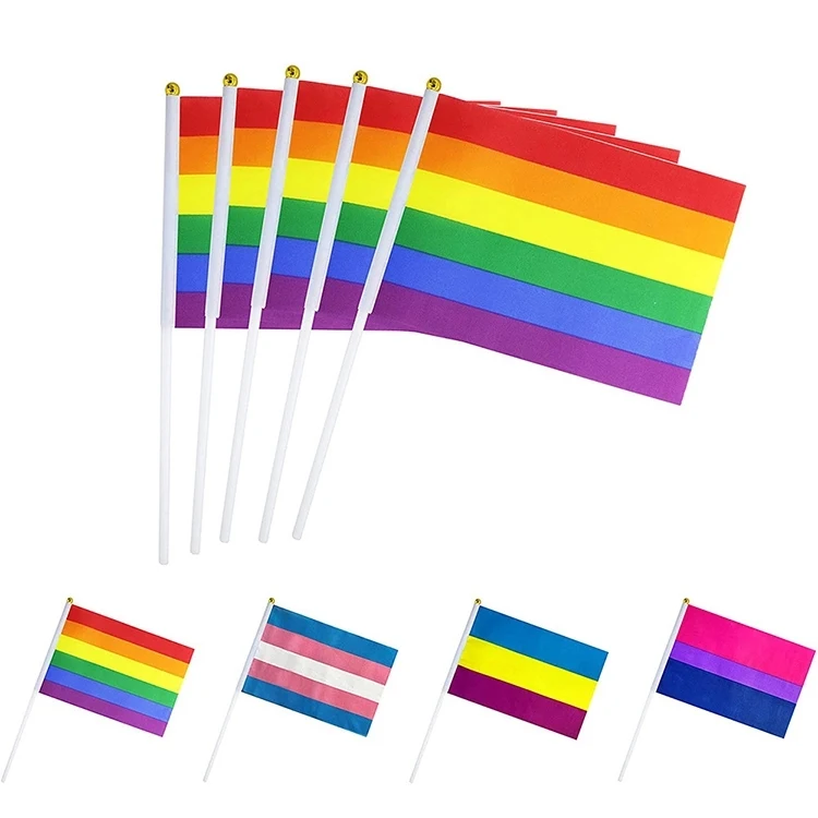 Small Rainbow Hand Flags 1