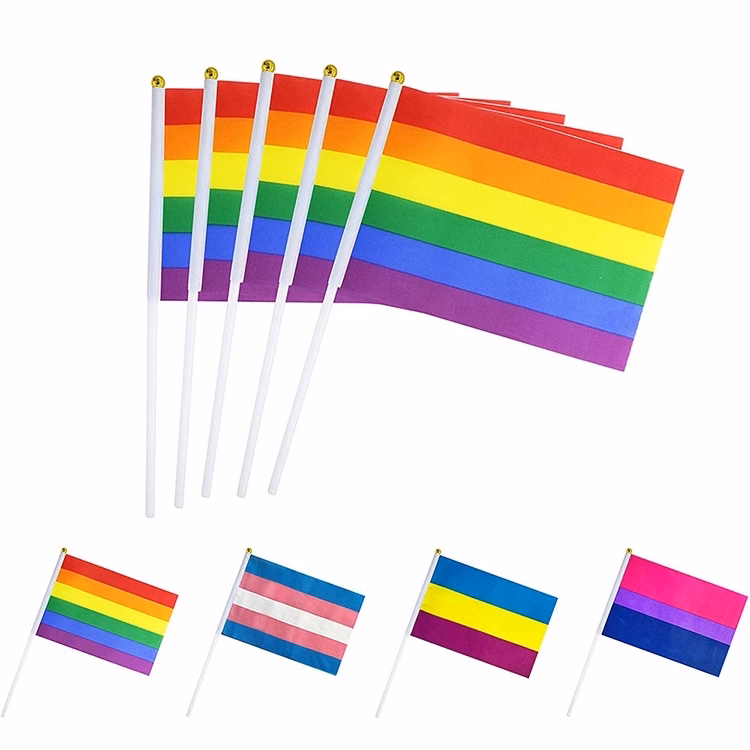Small Rainbow Hand Flags