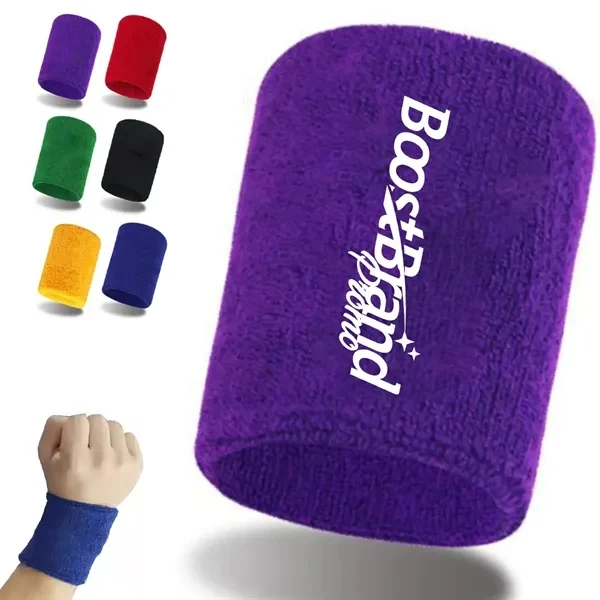Custom Moisture-Wicking Terry Cloth Wristband — Sports Team & Fitness Event Promo 1