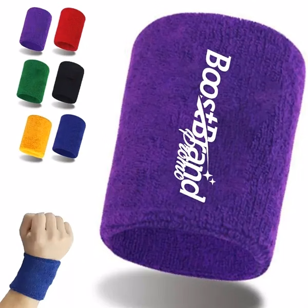 Custom Moisture-Wicking Terry Cloth Wristband — Sports Team & Fitness Event Promo
