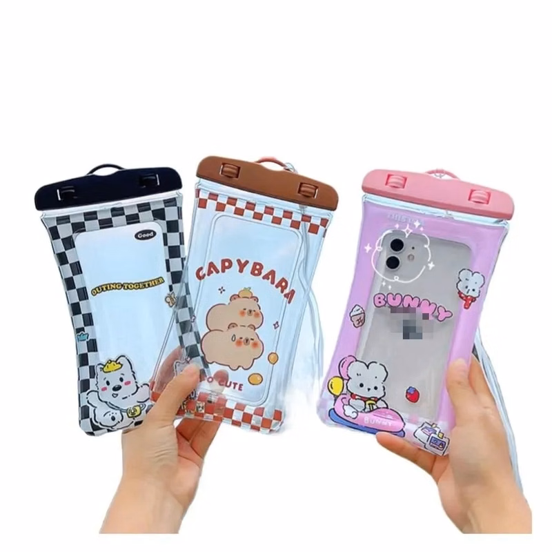 Touch  Screen Cartoon Lanyard Phone Waterproof Bag