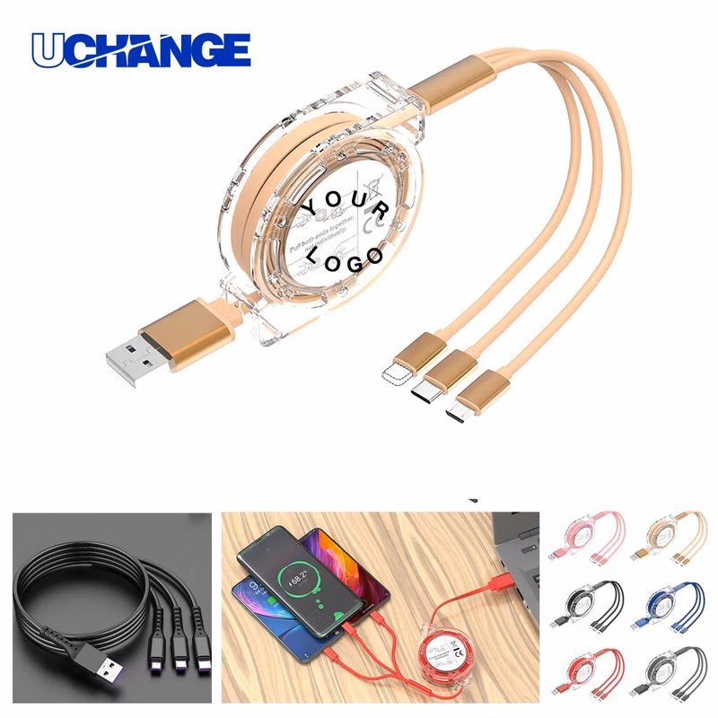 Retractable Three In One USB Charging Cable