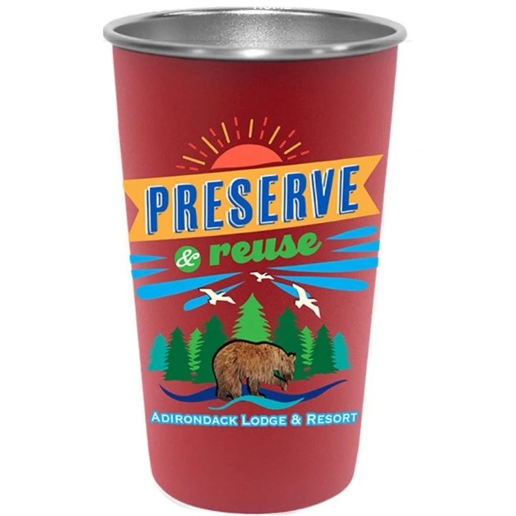 16 Oz. Single Wall Pint Tumbler w/Rolled Rim 1